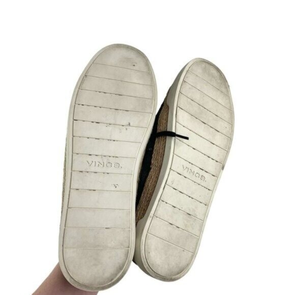 Vince Black Suede Espadrille Lace Up Sneakers - Picture 5 of 5